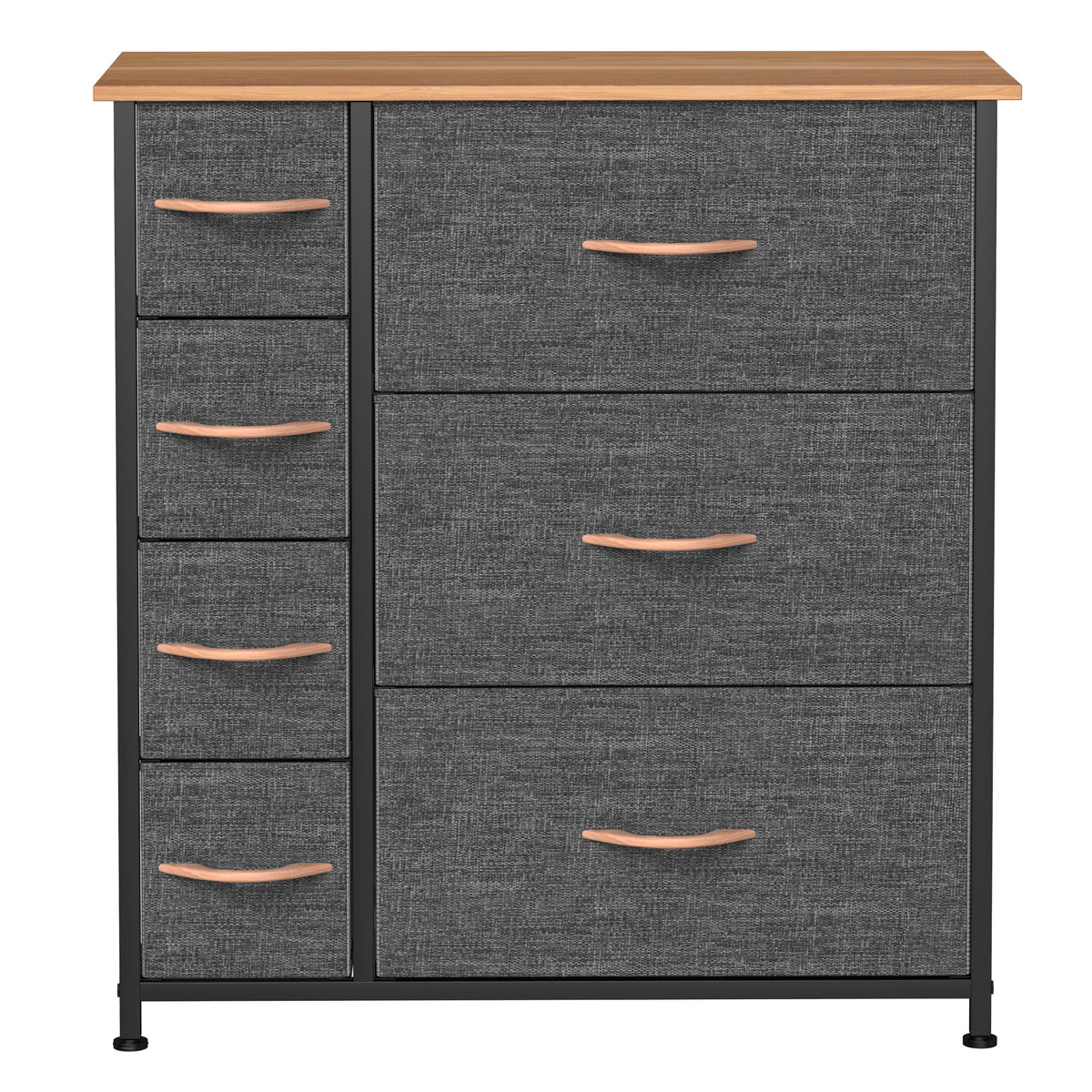 Gray Metal Fabric Wood Drawer Chests B2386