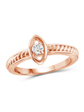 1/10 Carat White Diamond Ring Rose Gold Over Silver M5808
