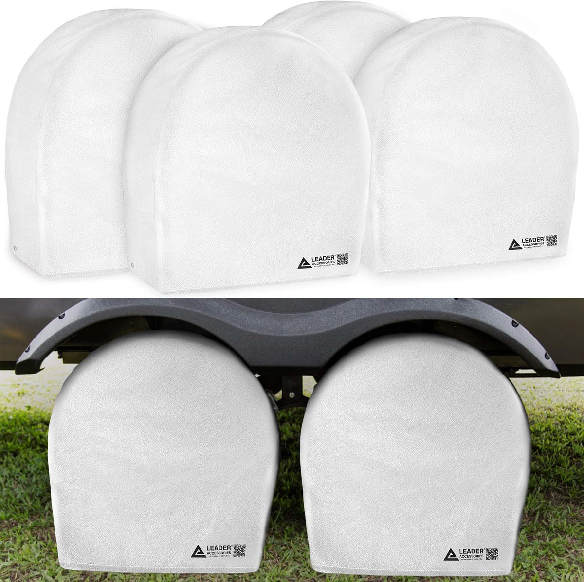 Grey Heavy Duty Waterproof Tire Cover 4 Pack Fits 32-34.5 Diameter Tires N7782