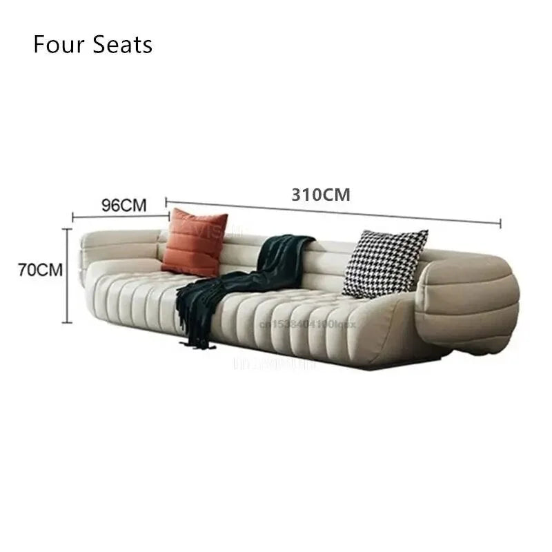 Yellow Light Grey Leather Sofa Y444
