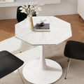 31.50" Modern Octagonal Dining Table with MDF Table Top Metal Base O75185