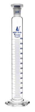 250ml Class B Hexagonal Base Measuring Cylinder with Stopper C48216