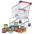 Toy Shopping Cart with Sturdy Metal Frame and Play Food Kit R50922