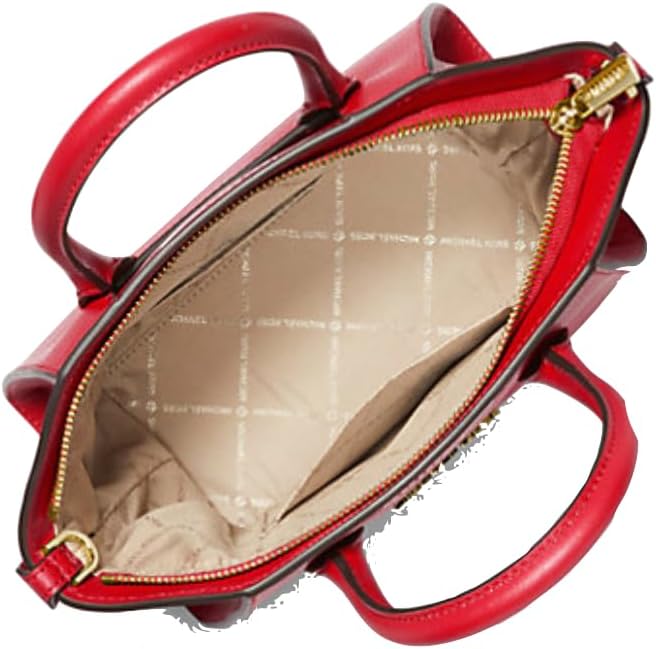 Small Logo Top-Zip Satchel (Bright Red) R1204