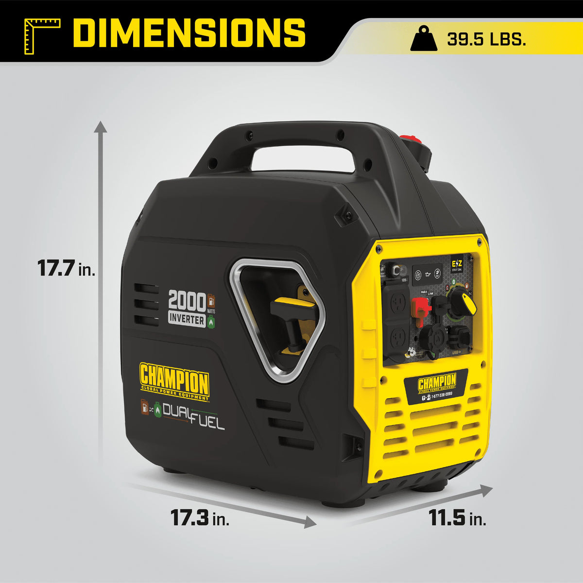 2000 Watt Dual Fuel Inverter Generator O188998