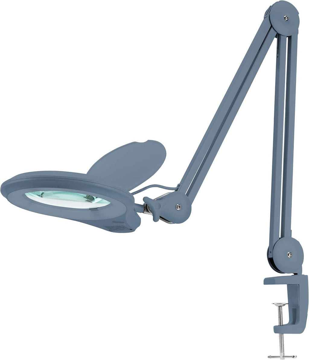 Black 5 Inches Diameter Lens LED Magnifying Lamp with Clamp X484