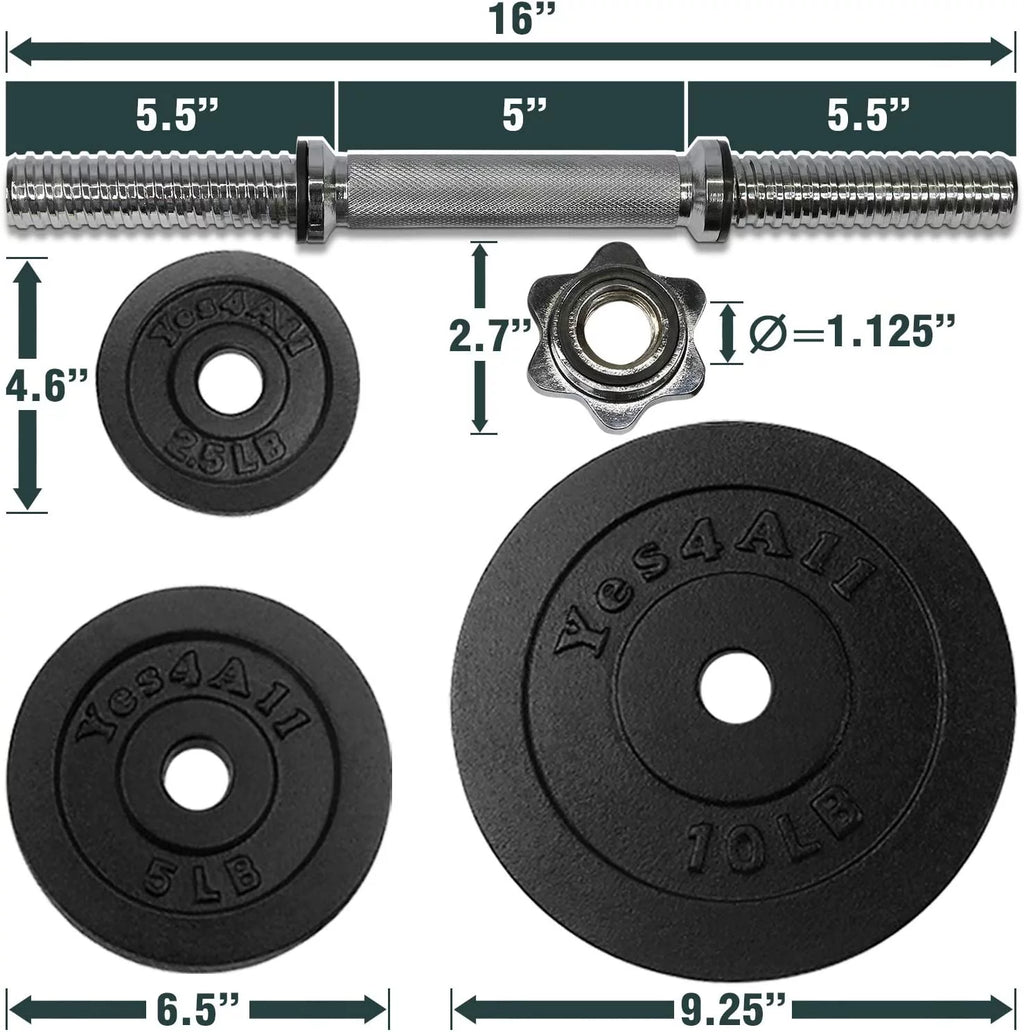 200 lbs Adjustable Cast Iron Dumbbell Set Z19665