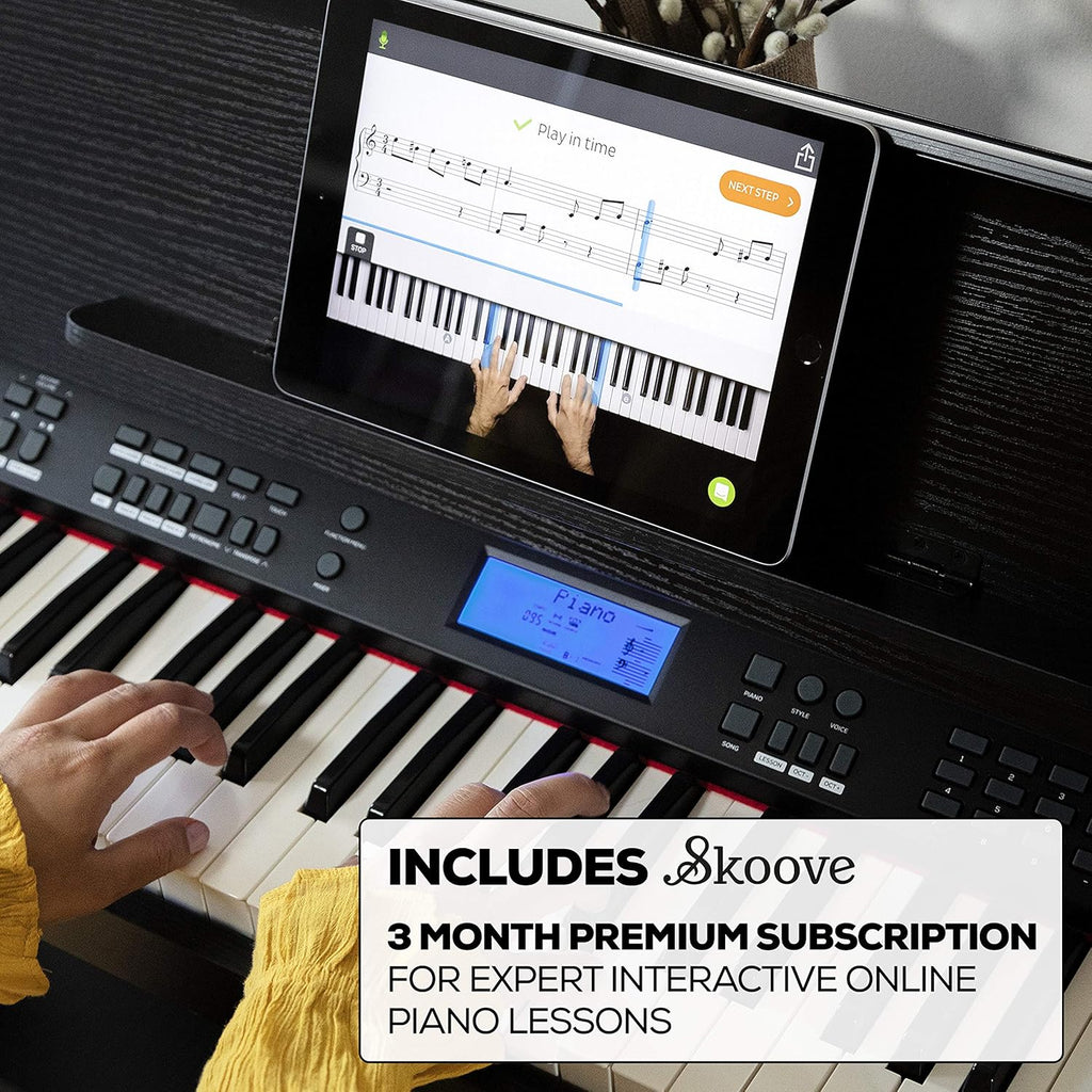 88-Key Digital Piano with Velocity-Sensitive Keys and Built-In Speakers F103