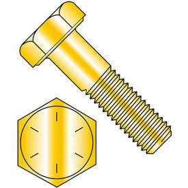 1/4-20 x 4-1/2x22 Hex Head Cap Screw - Steel - Zinc Yellow - Grade 8 - 50 Pk W918453