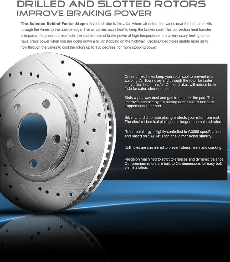 REAR 348mm D/S 6 Lug Rotors + Ceramic Brake Pads + Hardware M622