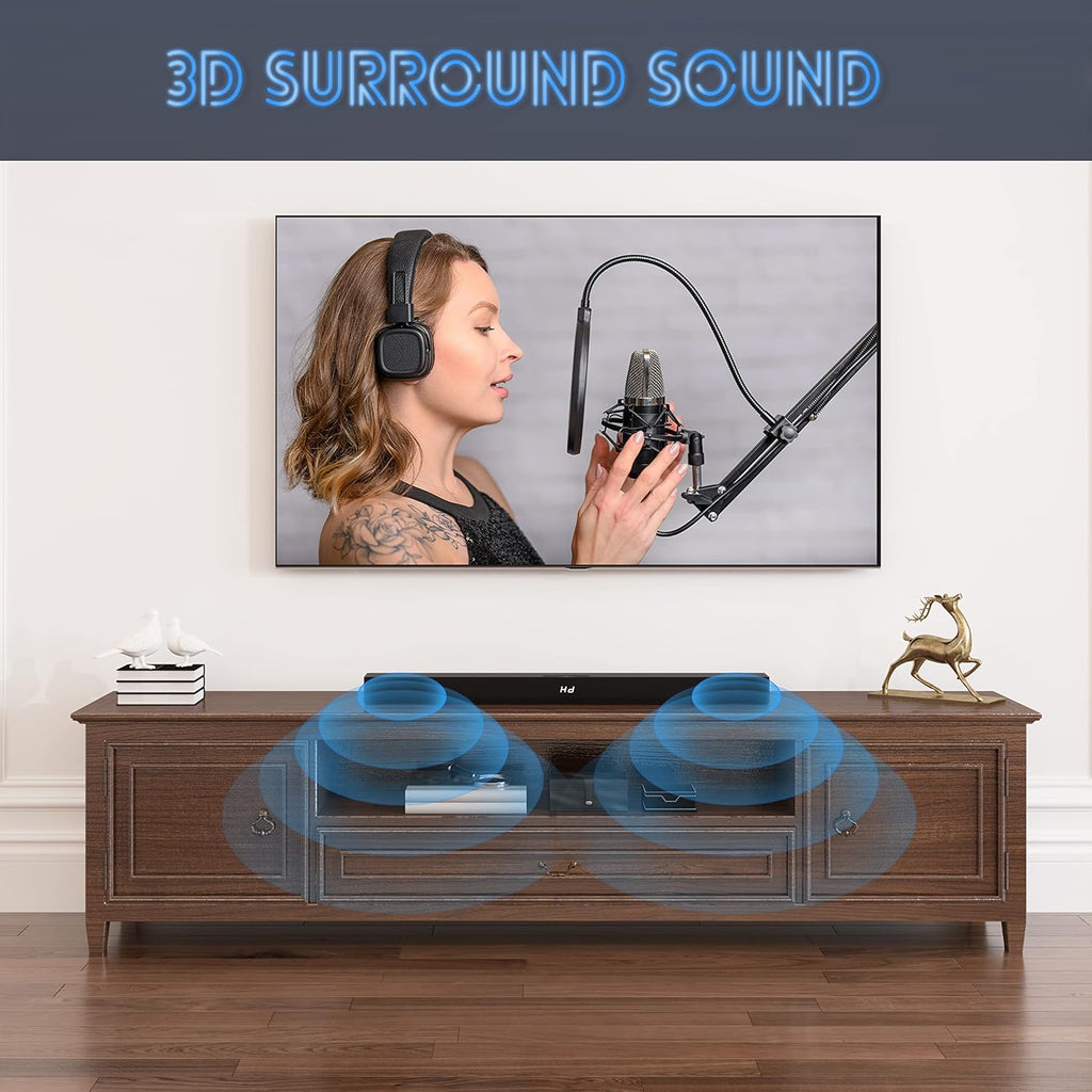 35 Inch Sound Bar with Built-in Subwoofer and Remote Control U4729