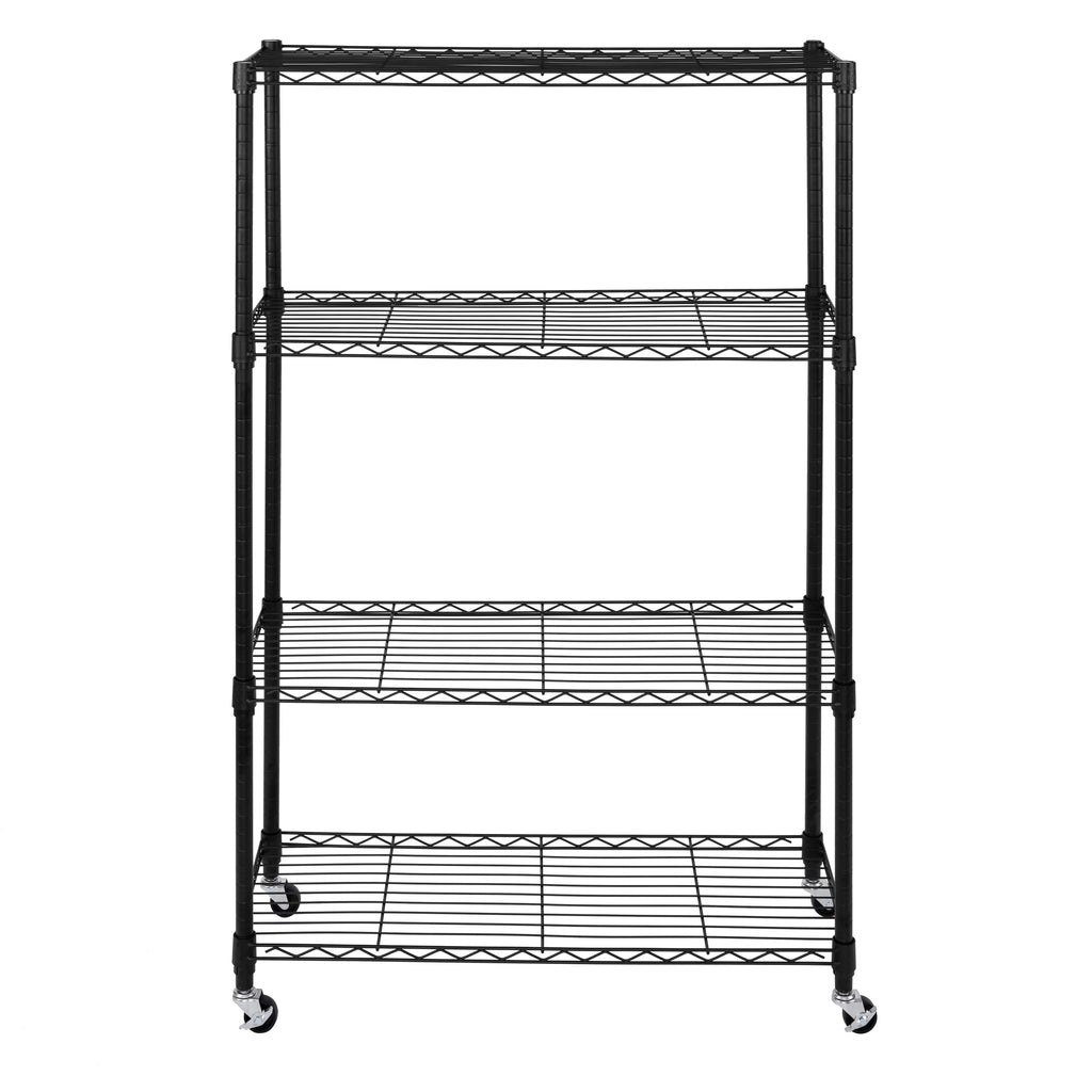 Black 4-Tier Steel Wire Shelving Unit Q41684