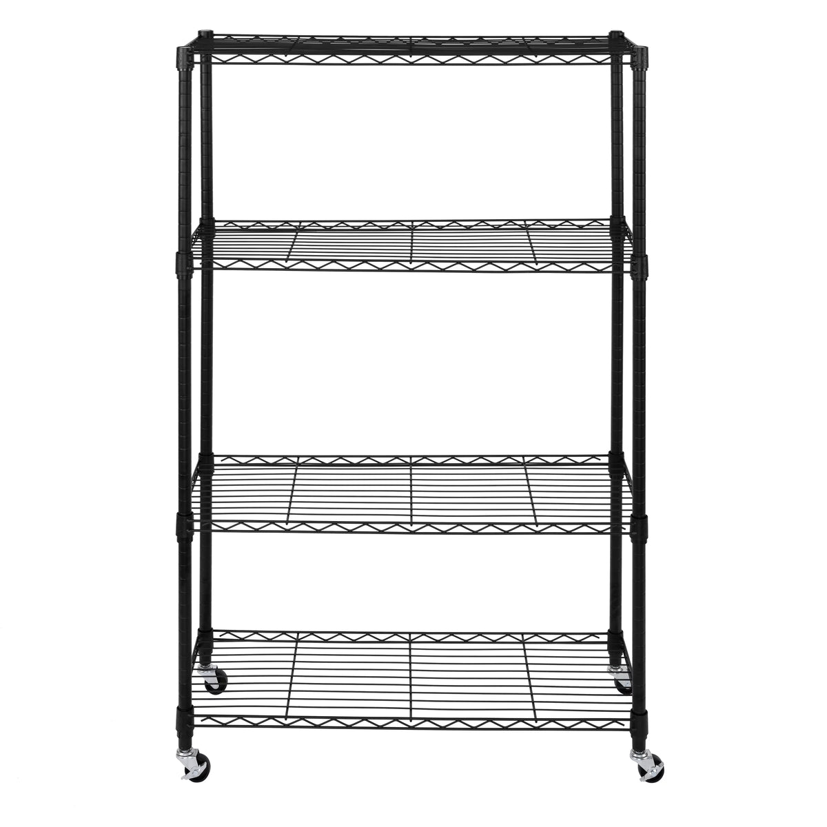 Black 4-Tier Steel Wire Shelving Unit Q41684