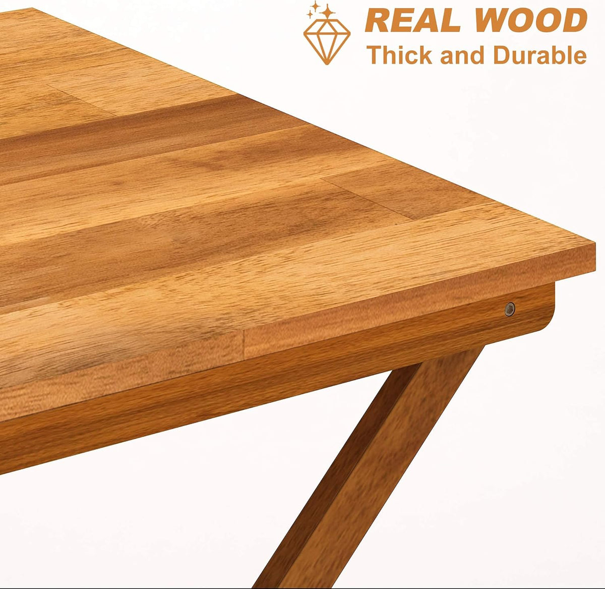 Wood Folding Table 29.5" x 29.5" x 28.7" Golden Teak T37948