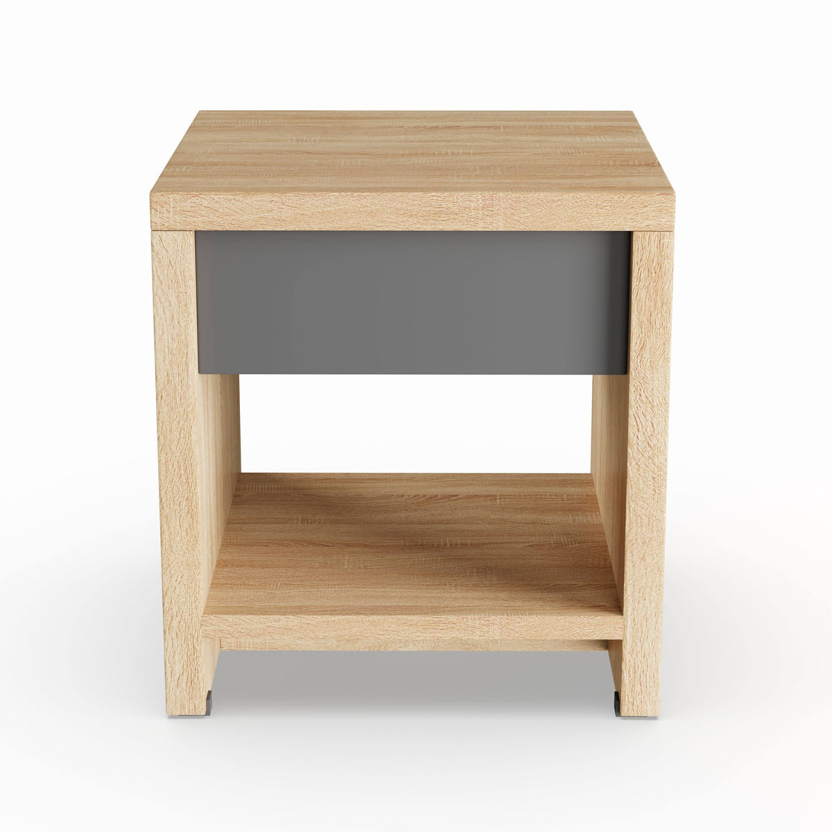 Two-Tone Oak and Grey Wood 1-Drawer Nightstand T88004