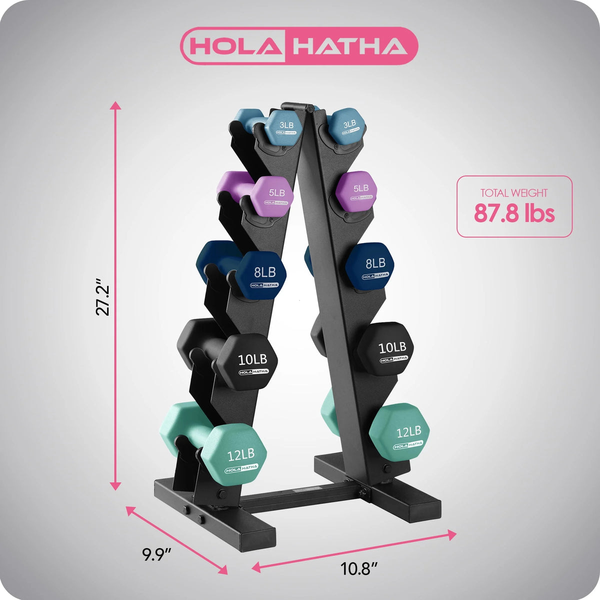 Neoprene Dumbbell Weight Set with Rack X65602