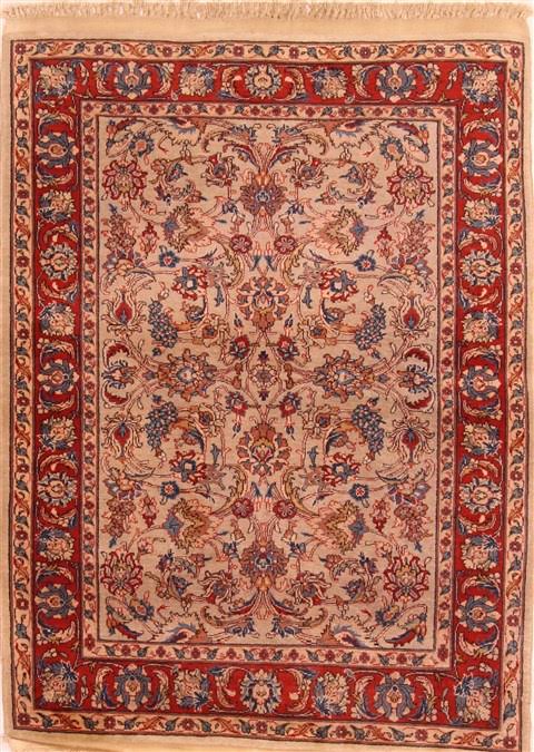 Red Rectangle 3x5 ft Wool Carpet Q663