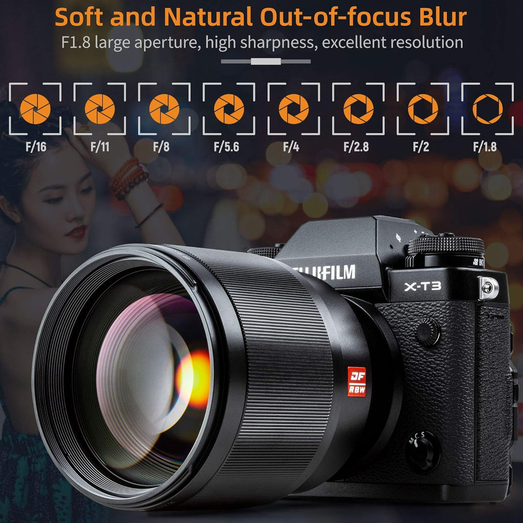 85mm F1.8 Prime Lens Medium Telephoto Portrait Lens for Fuji X Mount Camera X422