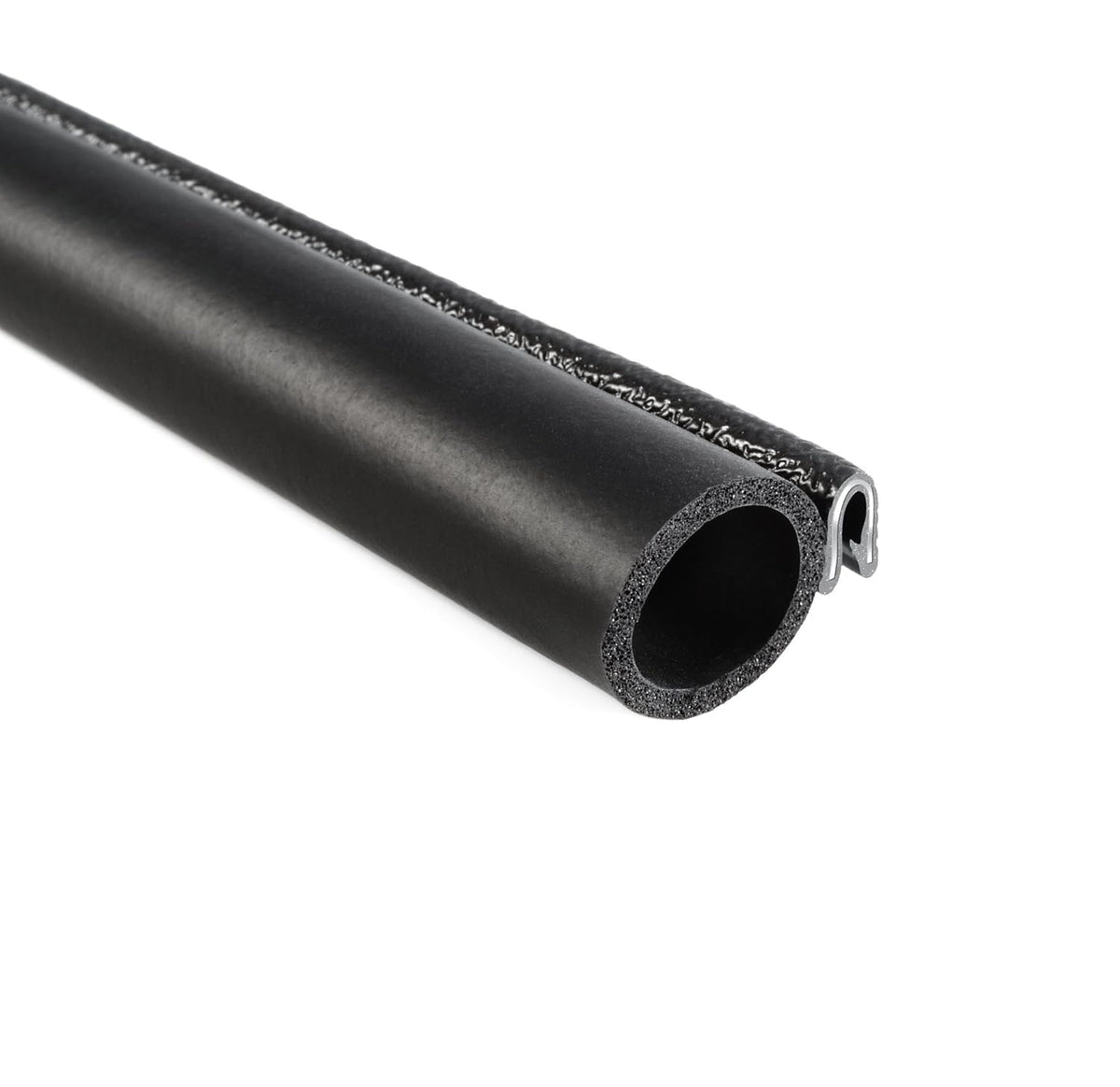 Trim Seal with Side Bulb, 25’ Length, PVC Plastic Trim with EPDM Rubber Seal, Pack of 2 I430821