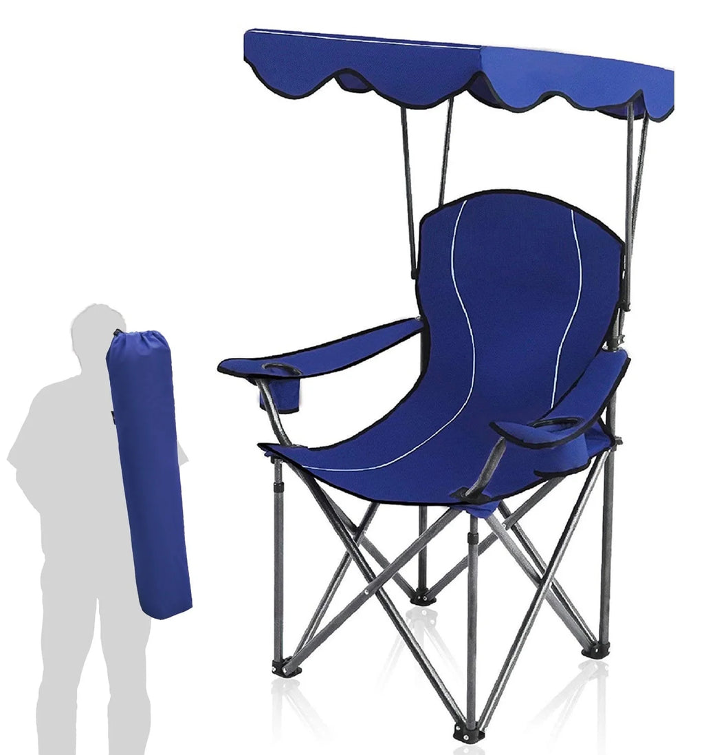 Folding Canopy Chair with Cup Holder and Storage Bag, Blue N3420
