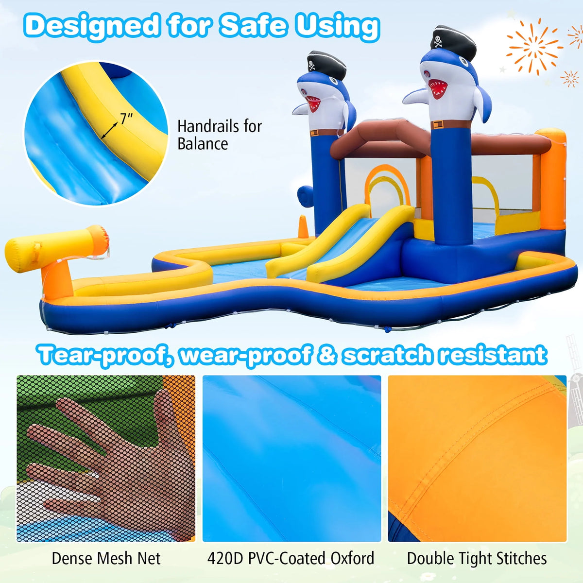 Inflatable Water Slide Park Bounce House Splash Pool V1561