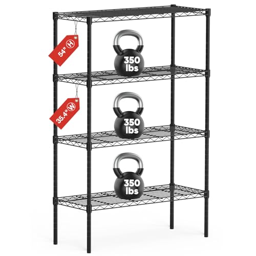 4-Shelf Adjustable Metal Wire Storage Shelving Unit I207280
