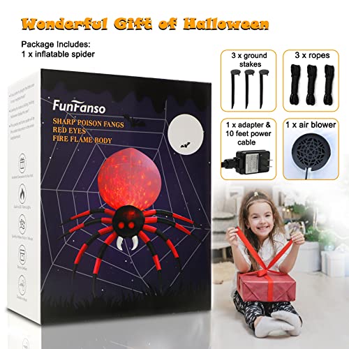 8 FT Halloween Inflatable Spider with LED V290802