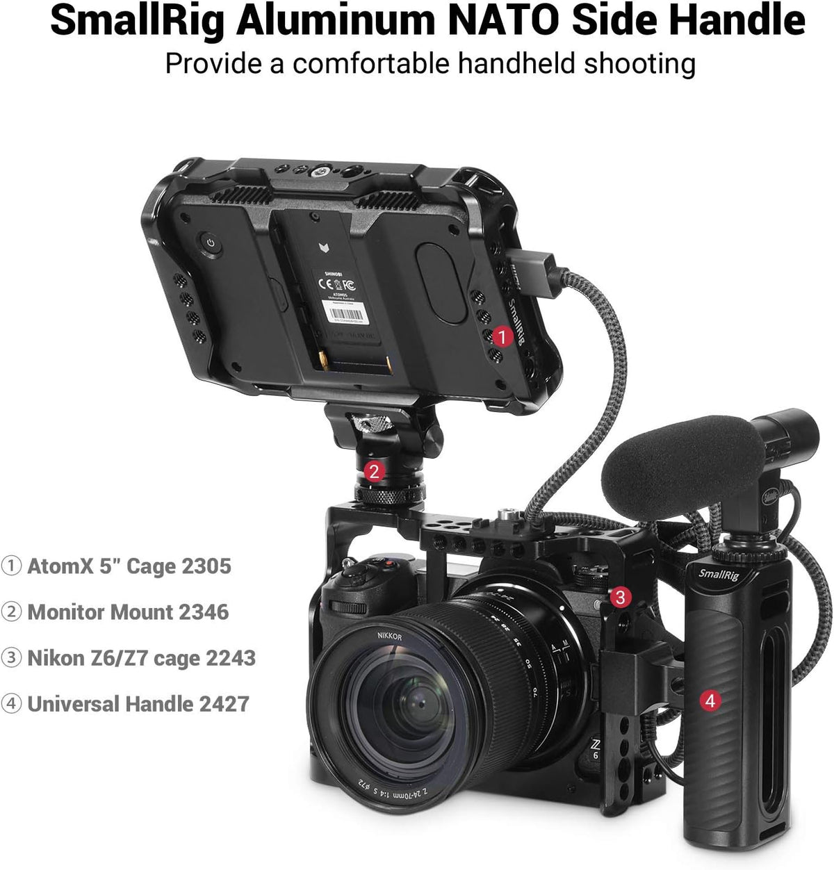 Aluminum NATO Side Handle Grip with Cold Shoe Mount E88706