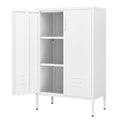 White Metal Storage Cabinet with 2 Doors and 2 Adjustable Shelves Y60187