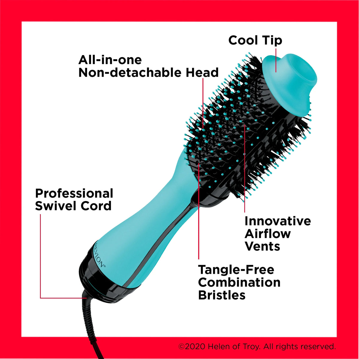 Mint Ceramic Hair Dryer and Hot Air Brush B9323