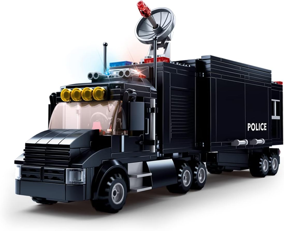 City Police Mobile Command Center Truck Building Blocks Car (540 PCS), City Police Station Building Sets, Model Toys Pack of 2 Y10264