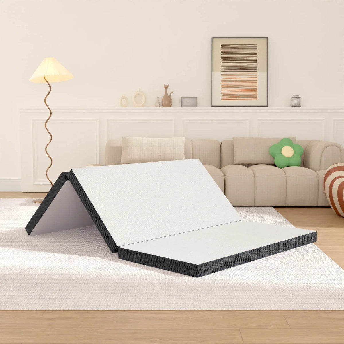 3 Inch Single Foldable Floor Mattress with Washable Cover V63967