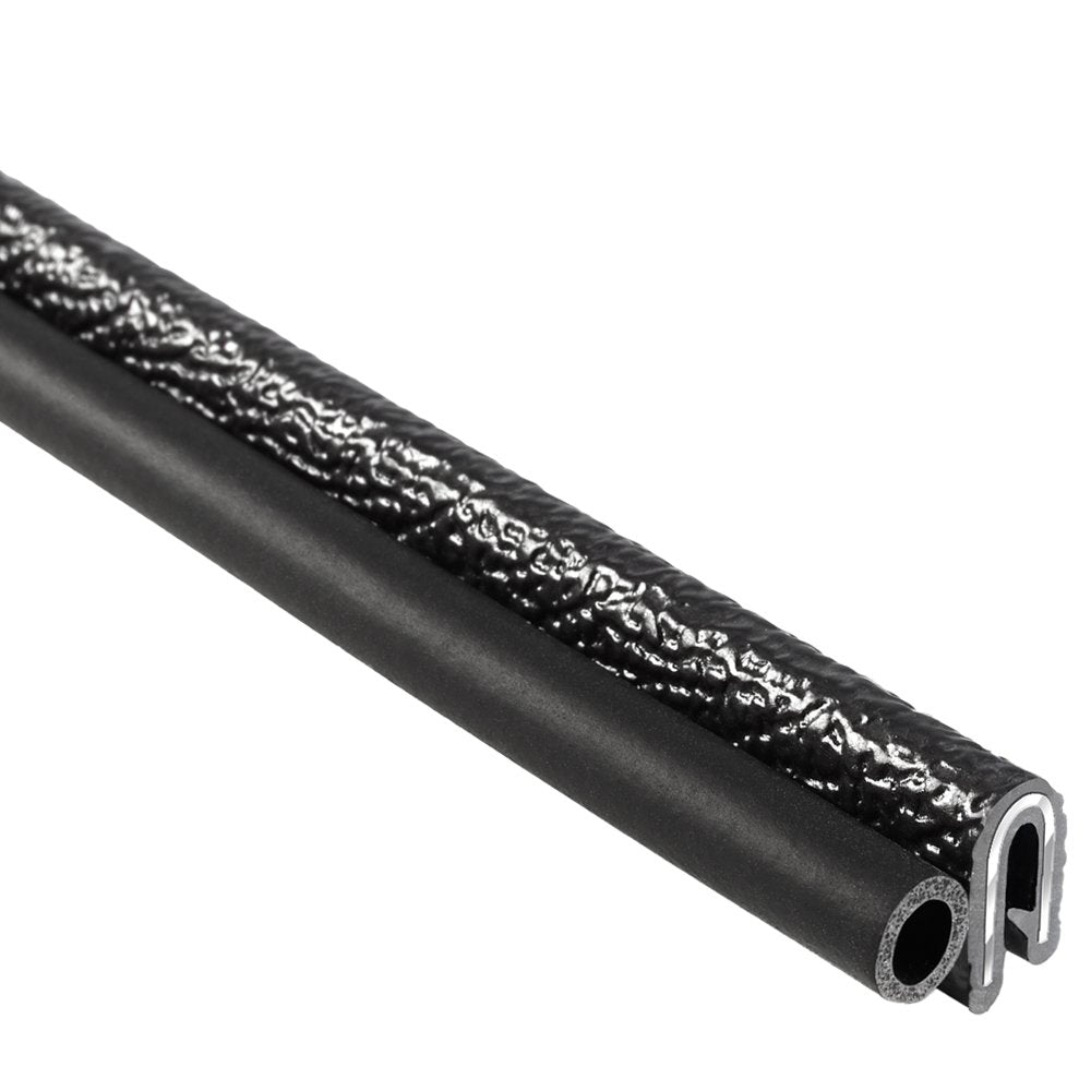 Trim Seal with Side Bulb, 25’ Length, PVC Plastic Trim with EPDM Rubber Seal, Pack of 2 I430821