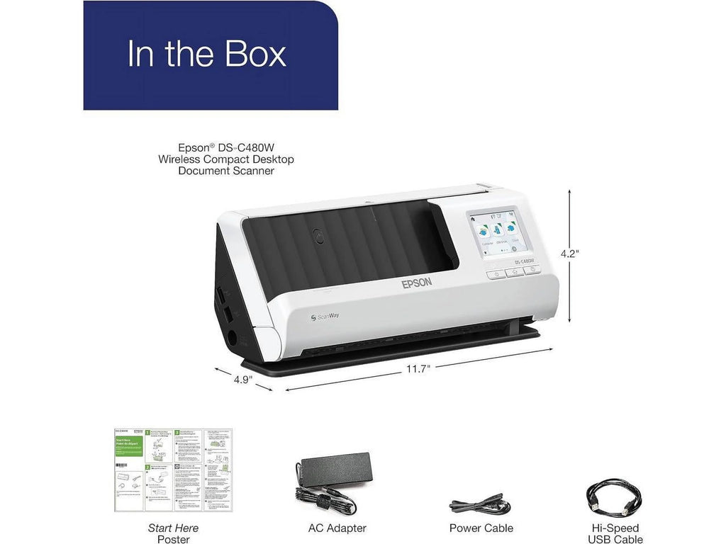 Wireless Compact Desktop Document Scanner with Auto Document Feeder L659548