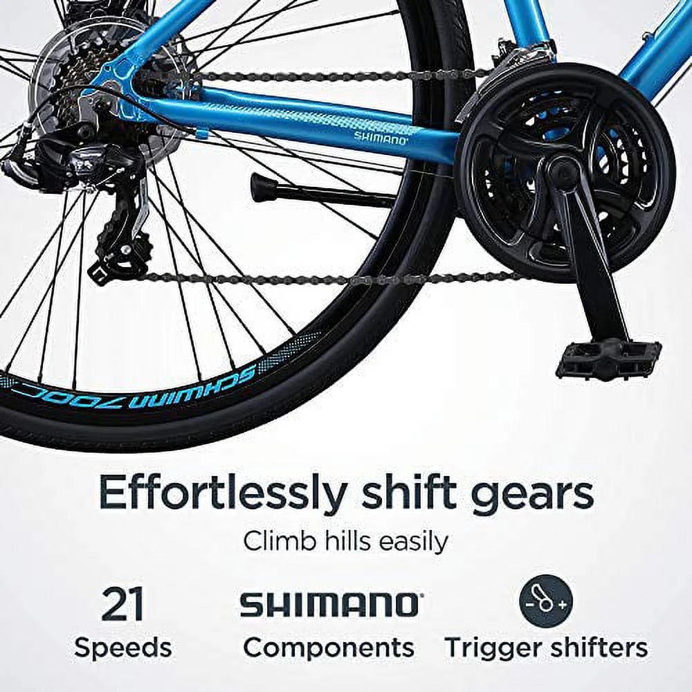 Blue 700c Flat Bar Road Bicycle T7287