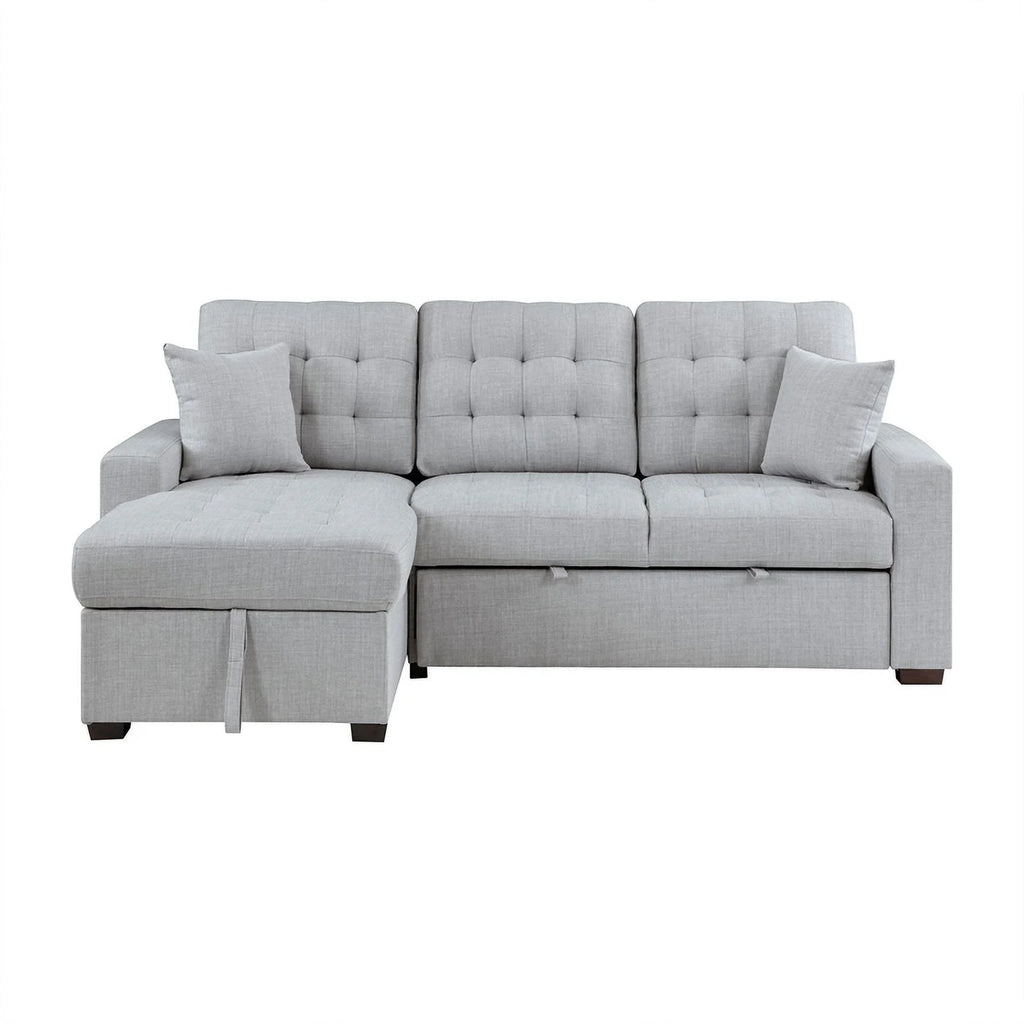 Gray 2-Piece Fabric Sectional & Left Chaise P2039