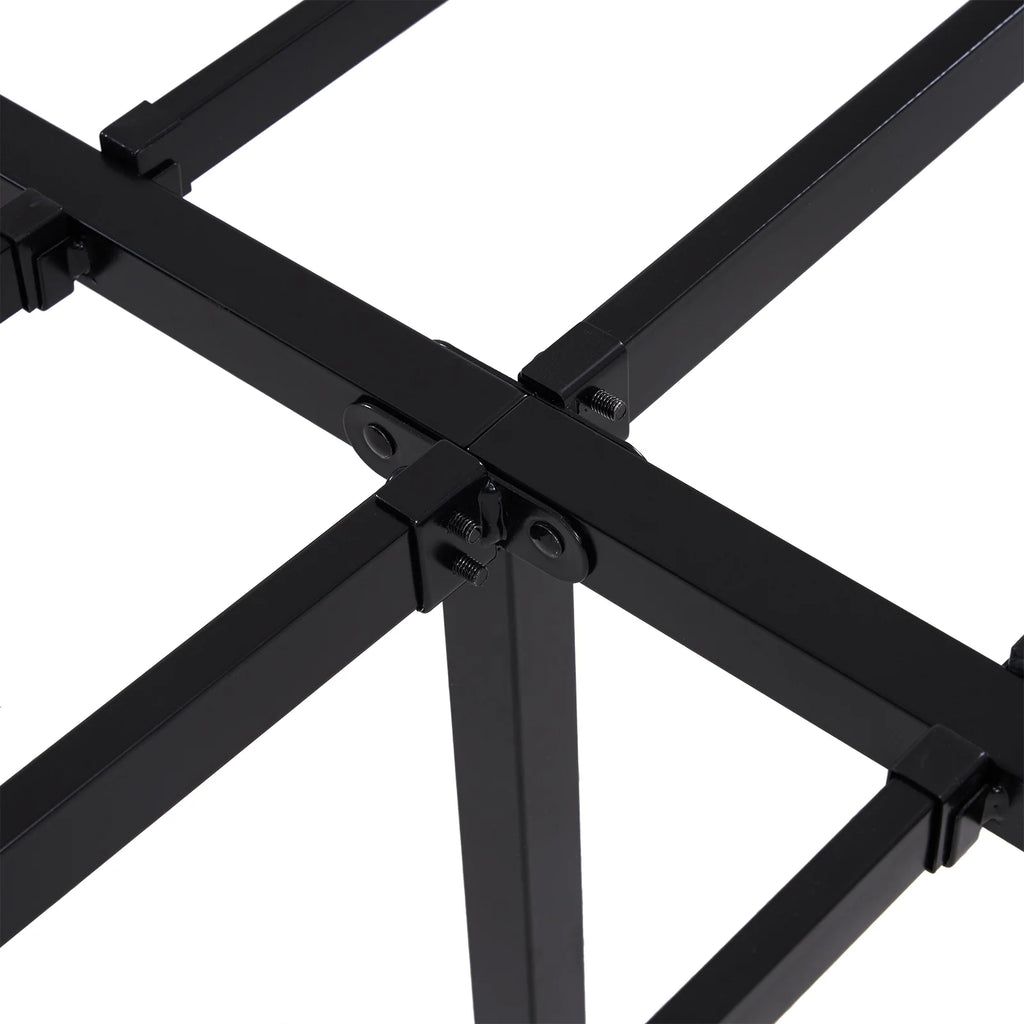Black Queen Size Metal Bed Frame with Steel Slat Support V791