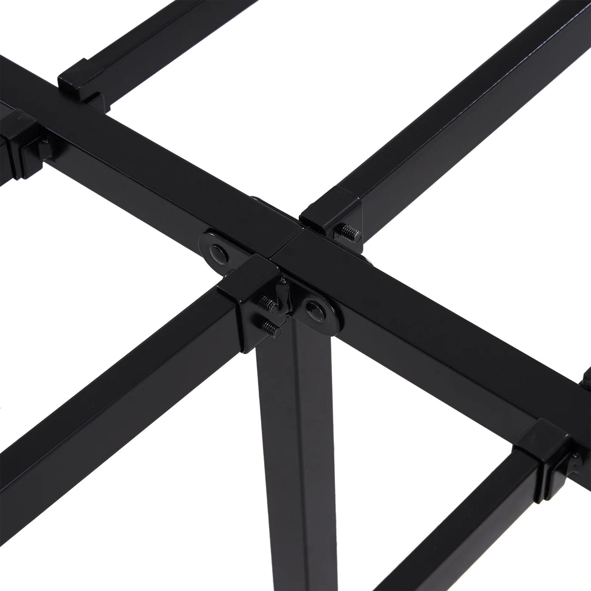 Black Queen Size Metal Bed Frame with Steel Slat Support V791