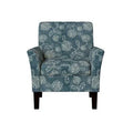 20x22 Armchair Caribbean Blue Creamy White Floral R266954