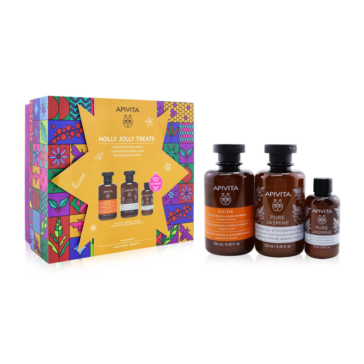 Holly Jolly Treats Set: Shampoo 250ml + Shower Gel 250ml + Body Milk 75ml, 3pcs Y15502
