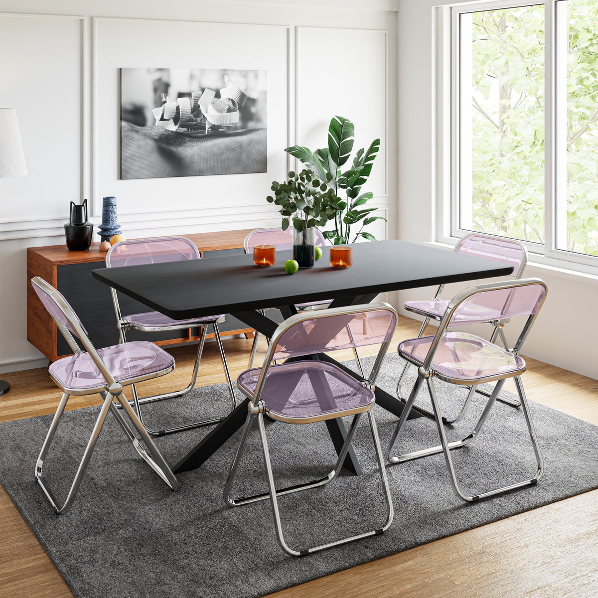 7-Piece Acrylic and Wood Dining Set I768891