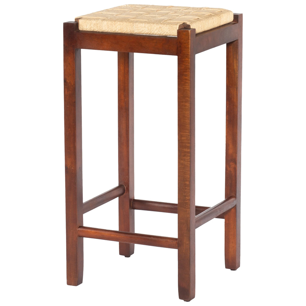 32 Inch Mango Wood Barstool with Rope Weaved Seat M731942