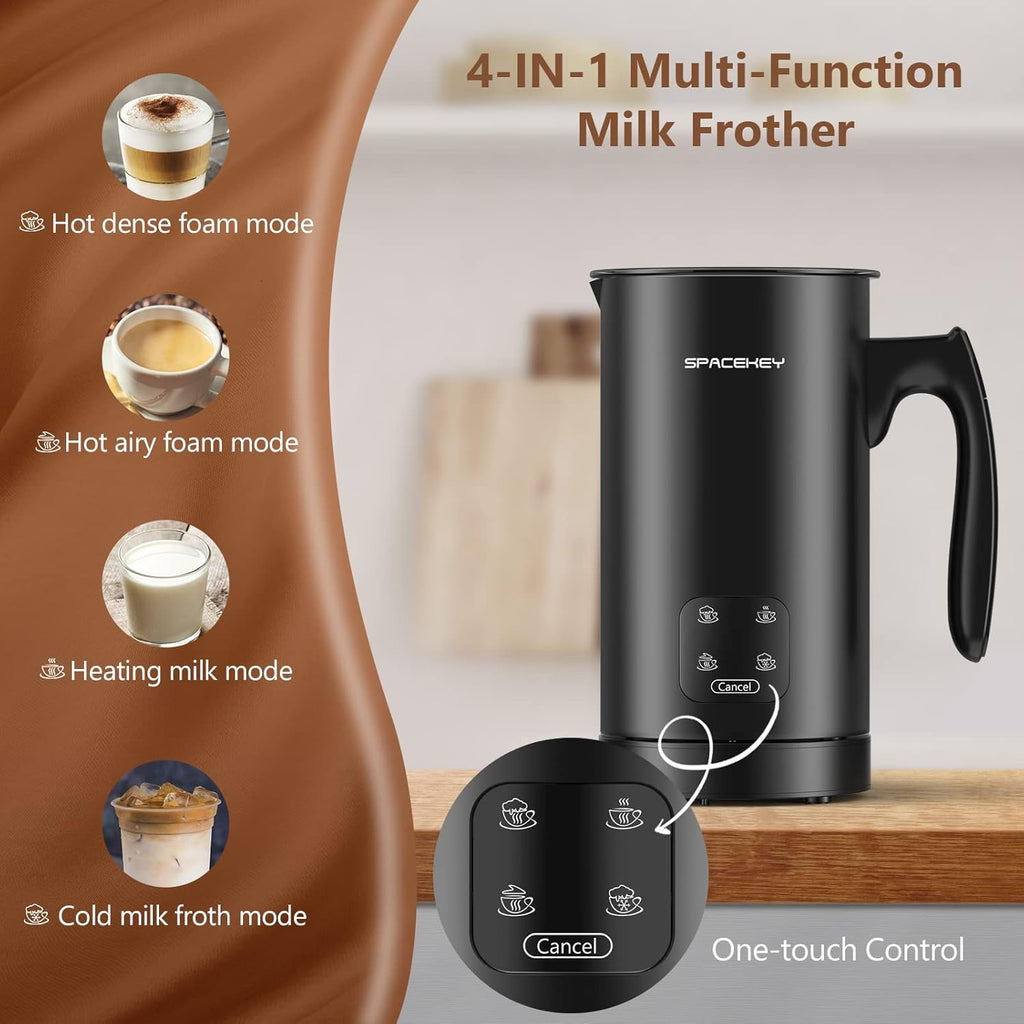 Black Pack of 2 Stainless Steel Electric Milk Frother and Steamer X19319
