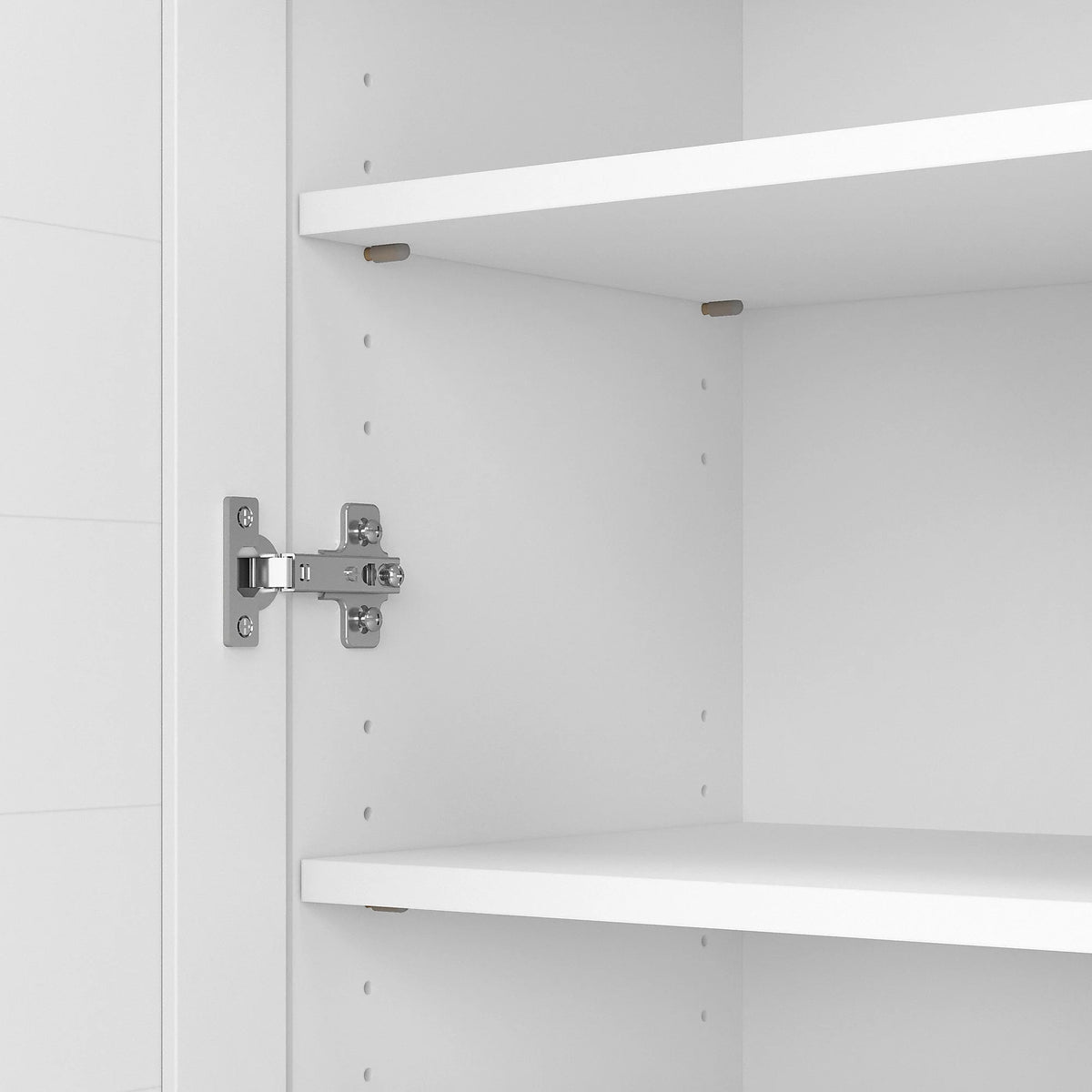 White & Gray Storage Cabinet with Doors T91962