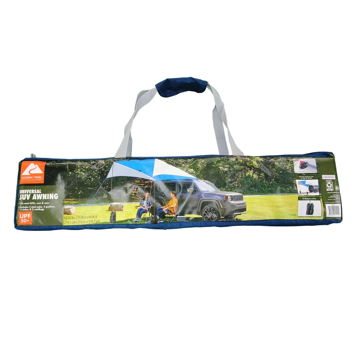 SUV Awning, Gray, 2 Steel Poles Y259