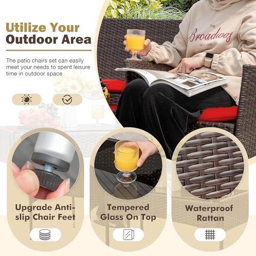 4 Pieces Rattan Wicker Patio Furniture Set S144814
