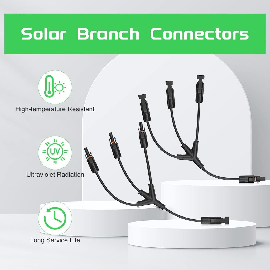 Solar Connectors 30A Y-Branch Cable Parallel Adaptor Pair for Solar Panel, Pack of 2 Z809259