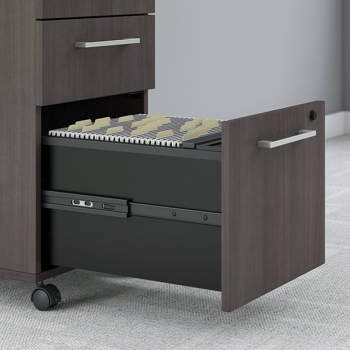 60W x 30D Table Desk with 3 Drawer Mobile File Cabinet L599966