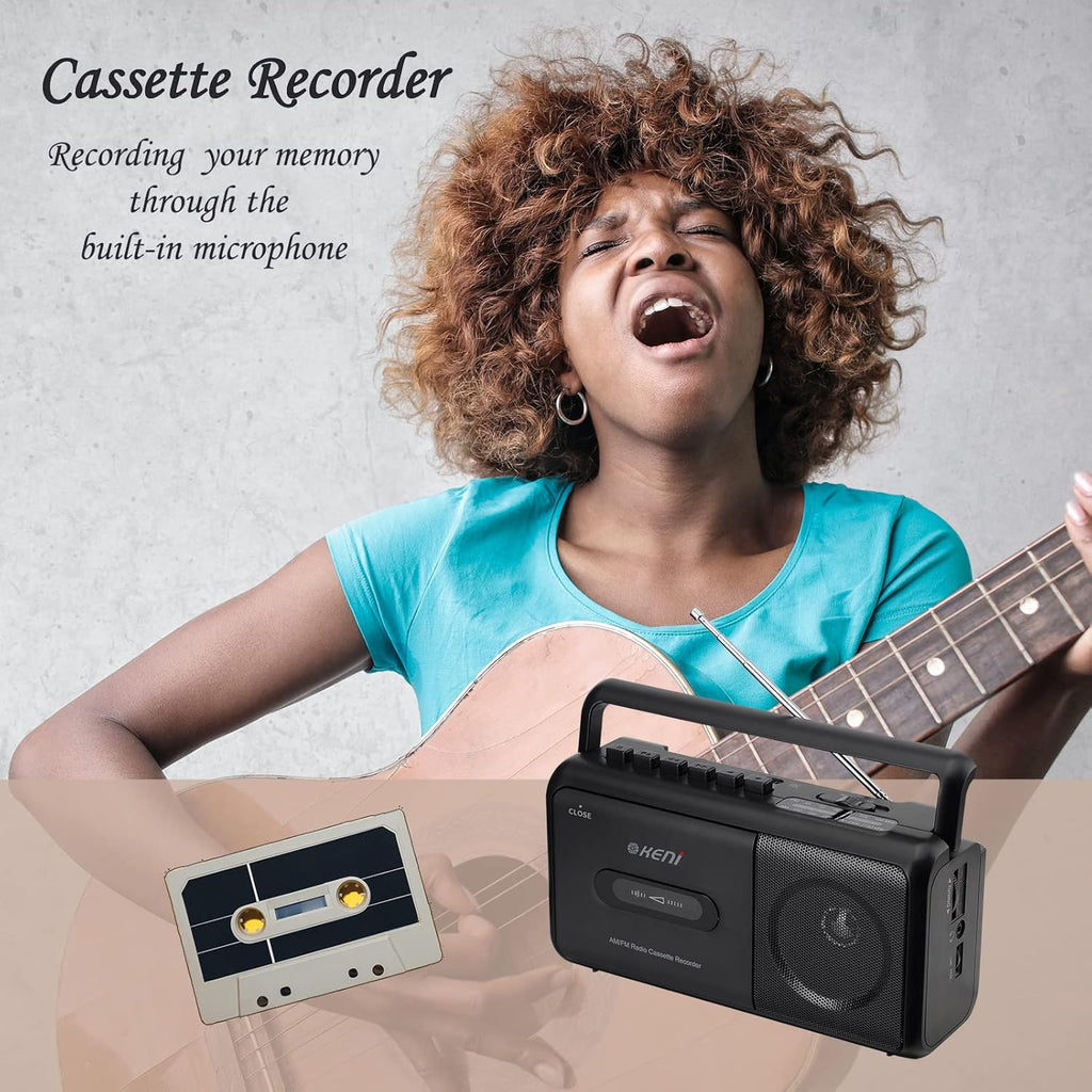 Portable Cassette Player Boombox AM/FM Radio Stereo Tape Recorder M15191