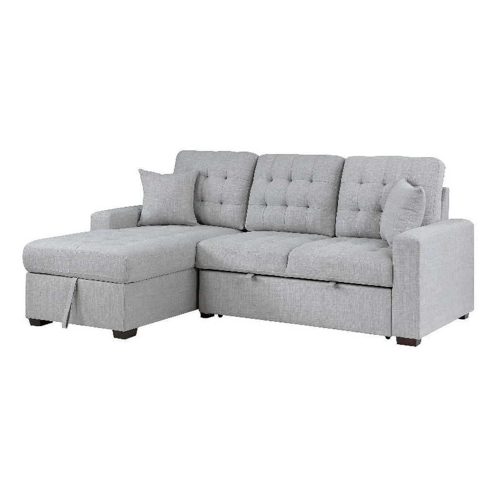 Gray 2-Piece Fabric Sectional & Left Chaise P2039